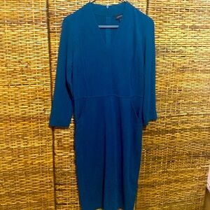 EUC J. Jill Wearever minimalist teal green blue dress S tall